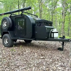 Mini caravana tipo lágrima para acampar fuera de la carretera, uso de agua y aire para automóviles y vehículos - Product Image 1