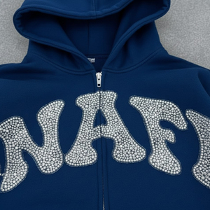 Custom Tracksuits For Men Heavyweight Street Wear Tracksuits For Men Rhinestone <b>Washed</b> Sweatpants And Hoodie Track Suit Set - Product Image 4