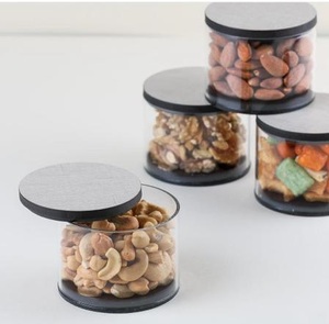 Juego de 4 cajas dulces de frutas secas acrílicas transparentes con tapa de madera Caja de dulces de tamaño personalizado de diseño fantástico a granel - Product Image 3