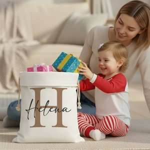 Sac à cordon personnalisé avec initiales simples pour cadeaux quotidiens, fêtes, Noël, pour enfants, famille, amis - Product Image 3