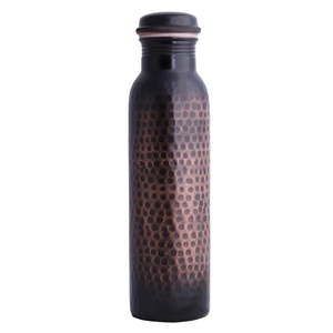 Bouteille d'eau en cuivre pur martelé taillé au diamant pour le yoga et les voyages, bouteille en métal 100% en cuivre faite à la main pour le bureau et les cadeaux - Product Image 3