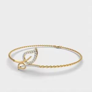 สร้อยข้อมือเทนนิสสีทอง14K กำไลข้อมือพร้อมลายล็อคสวมใส่ทุกวันกำไลข้อมือมอยส์ซอไนต์ของขวัญยอดนิยม - Product Image 4