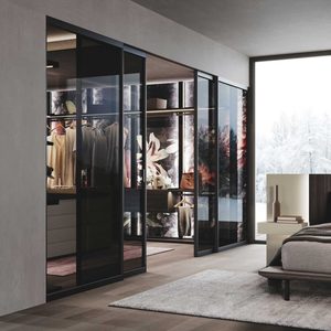 Luxury Modern Master Bedroom Furniture <b>Set</b> Italian Style Wooden Bed Modular <b>Wardrobe</b> and Glass Walk-in Closet Villa HotelProject - Product Image 1