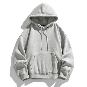 Sweat-shirts à capuche courts en molleton 100 % coton pour hommes, personnalisables avec logo, style streetwear, en tissu polaire - Product Image 1
