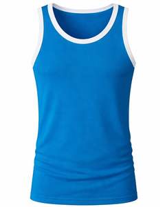 Customized Men Blue Sleeveless Tank Top Athletic Gym Vest Breathable <b>Stretch</b> <b>Fabric</b> Summer Wear Custom Manufacturer Wholesale - Product Image 1