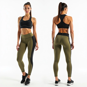 Conjunto de Leggings y Sujetador Deportivo sin Costuras para Yoga, para Mujer, Otoño Invierno, Tejido Transpirable, Cómodo, con Decoración de Patrones y Logotipo - Product Image 1