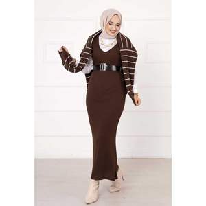 ชุดครอปลายทาง2ชิ้นสีน้ำตาล - Product Image 3