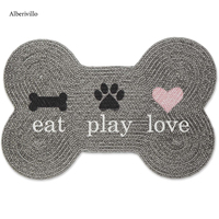 Tapis de chien en coton de qualité supérieure Tapis de patte de pied à impression personnalisée pour tapis de chien de compagnie avec différents designs et couleurs d'Inde