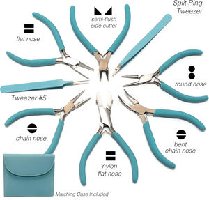 ชุดคีมทำเครื่องประดับสแตนเลสแบบมืออาชีพชุดเครื่องมือเพรียวบาง8ชิ้นชุดอุปกรณ์คลัทช์จับคู่สำหรับสร้อยคอต่างหูแบบ DIY - Product Image 4