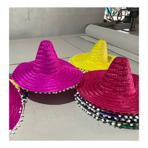 Phong cách Mới Mùa Hè Mexican sombrero mũ rộng vành-Mũ Rơm đầy màu sắc bên-Mũ Mexican với logo tùy chỉnh - Product Image 3