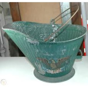 Seau à charbon en métal rustique de petite taille fait à la main Design fantaisie seaux décoratifs pour la maison seau de stockage de cendres pour Restaurant de bureau à domicile - Product Image 6