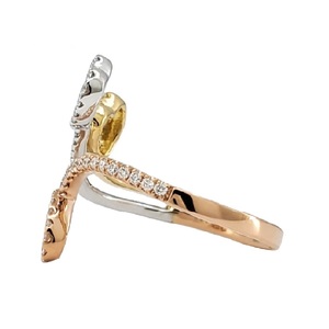 Fine Jewellery Vintage Design High Quality 18k Rose Gold Plated Real Diamond Prong Setting Fancy Women's Engagement Wedding Ring - Product Image 2