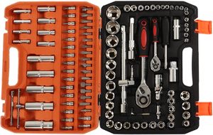 108-Piece Hand Mechanic Tool <b>Set</b> Chrome Vanadium Steel Impact Socket Assortment Ratchet Hex Wrench <b>Screwdriver</b> <b>Bits</b> Hard Case - Product Image 2
