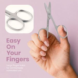 Tijeras de manicura de calidad alemana de punta fina de acero inoxidable para mujer, hoja recta, herramienta de cuidado de belleza para cutículas y pestañas de uñas - Product Image 6