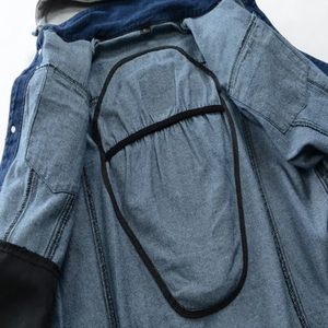แจ็คเก็ตยีนส์ผู้ชายแฟชั่นใหม่ ดีไซน์วินเทจ คุณภาพสูง ระบายอากาศได้ดี สำหรับฤดูหนาว พร้อมโลโก้ด้านหน้า ผลิตตามสั่ง ราคาขายส่ง - Product Image 4
