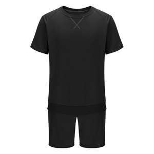 OEM/ODM Hombres Color Negro Sólido Camisetas Alta Calidad 100% Algodón Cuello Redondo Camisas Manga Corta Casual Camiseta Twin Set Outwear - Product Image 2
