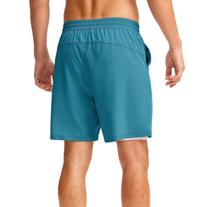 Oem Custom Fitness Workout Quick Dry Woven Shorts 2 in 1 Double <b>Layer</b> Men Sporty Shorts With Zipper Pocket - Product Image 2