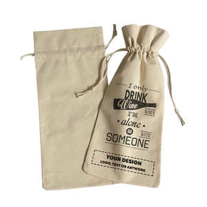 Bolsas de Vino con Diseño 'Solo Bebo Vino Cuando Estoy Solo o Con Alguien' - Product Image 3
