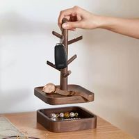 Organisateur de bureau en bois personnalisé à double niveau avec support pour téléphone et porte-bijoux pour salon – Meilleures ventes