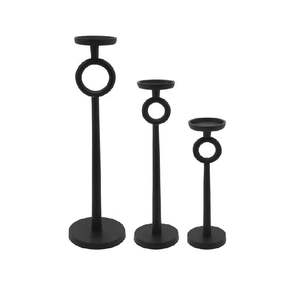 Bougeoir conique noir moderne pour balcon décoration bureau bureau et comptoir décor bougeoir bâtons - Product Image 5