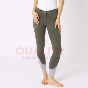 Jodhpurs d'équitation durables construits avec un tissu extensible solide coupe ajustée genoux renforcés et respirant pour tous les jours - Product Image 1