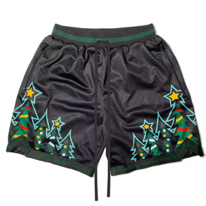 กางเกงบาสเก็ตบอลตาข่ายเอวกลางพรีเมียมแบบขายส่ง พิมพ์ลายซิลค์สกรีน แห้งเร็ว ระบายอากาศได้ดี สีสันตามสั่ง สไตล์ไฮสตรีท - Product Image 6