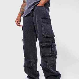 Pantalones de mezclilla elásticos ajustados de alta calidad para hombres, pantalones vaqueros casuales de moda personalizados al por mayor con cierre de botón y Trabillas para cinturón - Product Image 3