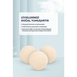 Aceite de Lavanda, Paquete de 6 Bolas de Secado de Lana, Suavizante de Telas Natural, Bolas y Discos de Lavandería, Talla Única, Hecho en Turquía - Product Image 2