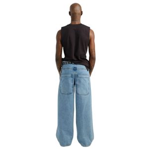 Crown Cannon Jeans à jambes larges Lavage antique 26 ouverture inférieure avec broderie du logo de la couronne et rivets personnalisés - Product Image 2