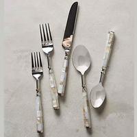 Ensemble de couverts jetables avec manche en nacre, couleur et logo personnalisés, 100 pièces par sac, pour repas décontractés, cuisine, restaurant, fête