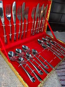 Juego de Cubiertos de Acero Inoxidable con Mango de Madera, 2 Piezas, Estilo Rústico Plateado, Servidores de Ensalada y Pastel, Cubiertos Modernos Inspirados en la Naturaleza para Bodas - Product Image 5