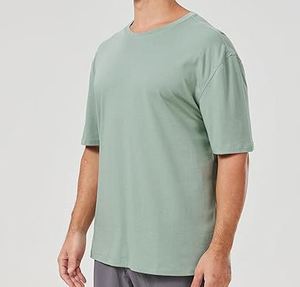 เสื้อยืดฮิปฮอปผู้ชายทรงโอเวอร์ไซส์ ปี 2025 แบบสั่งทำทรงบ็อกซี่ หลวมพอดีตัว ผ้าหนา 230 กรัม ลายเรียบ ผ้าฝ้าย 100% - Product Image 3