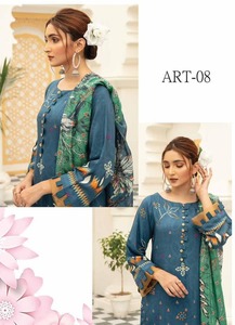 Ropa de invierno Shalwar kameez trajes para las mujeres en material de viscosa de muy alta calidad con bordado muy fino - Product Image 2