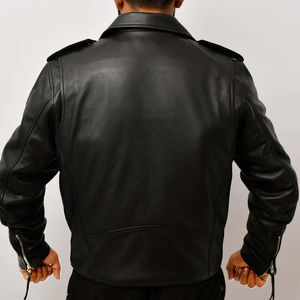 Men Biker Vintage Motorcycle Distressed Brown <b>Cafe</b> <b>Racer</b> Leather <b>Jacket</b> Real Genuine Leather Riders Casual <b>Jacket</b> - Product Image 5