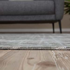 Tapis en coton lavable Carina gris 6921G, style moderne classique, pour salon, chambre, hôtel - Product Image 5