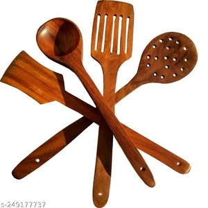 ไม้พายไม้สำหรับคนอาหารในครัวเรือน อุปกรณ์ทำอาหารไม้กระถินเทศ ไม้พายสำหรับหม้อเคลือบกันติด ที่ตักอาหาร ทัพพีตักข้าว - Product Image 3