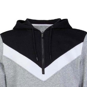 Servicio OEM 100% algodón sudaderas con capucha para Hombre Sudaderas contraste Color media cremallera manga larga invierno básico bordado liso teñido - Product Image 2