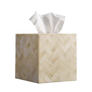 Servilletero y soporte de metal con logotipo personalizado con acabado de nácar para exhibición y organización de papel tisú - Product Image 1