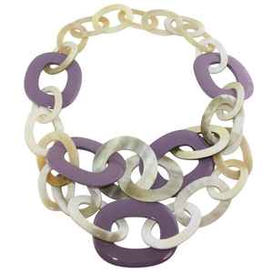 Collier pendentif en corne de buffle élégant de haute qualité fait à la main en résine bois métal os avec diamant et perle conception de chaîne unique - Product Image 2