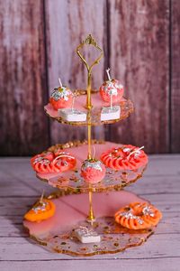<b>3</b>-<b>Tier</b> Resin Eco-Friendly Handmade <b>Cake</b> <b>Stand</b> with Customized Color Round Circle Serving for Wedding Decorative <b>Cake</b> Tools - Product Image 3