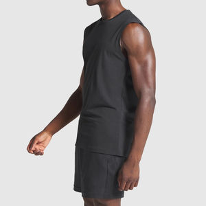Débardeur OEM en coton pour hommes Vente en gros Respirant Fitness Singlet Musculation Workout Gym Vest Tricoté sans manches Maillot de corps - Product Image 3