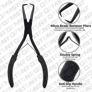 6.5 pouces en acier noir Micro Ring Beads Opener Plier Kit Extensions de cheveux Removal and Beading Tool - Product Image 6