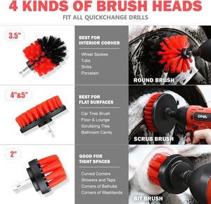 Regalo rosso 24 pezzi in fibra di setola strumento di pulizia <span class=keywords><strong>per</strong></span> <span class=keywords><strong>interni</strong></span>/esterni ruote lavaggio cruscotto Gel pulizia <span class=keywords><strong>auto</strong></span> Set di spazzole - Product Image 6