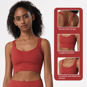 Nouveau noir sport soutien-gorge femmes survêtement bretelles croisées sans fil rembourré Gym soutien-gorge Yoga sous-vêtements vêtements actifs entraînement Fitness hauts - Product Image 3