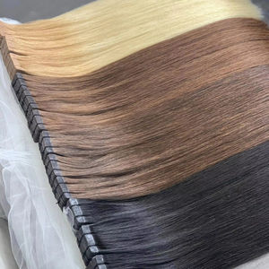 Best Quality 100% Vietnamese Human Hair <b>Tape</b>-in Extensions Full Cuticle Wave Curl Styles <b>Machine</b> Double Thick Export Ready - Product Image 2