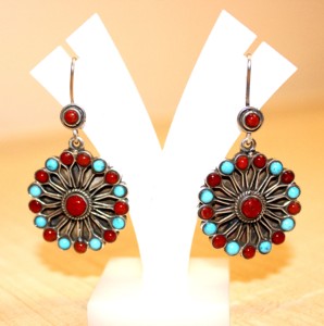 Pendientes de Plata de Ley 925 de Nepal hechos a mano, pendientes unisex étnicos con forma ovalada, piedras de cristal curativas, joyería de Coral turquesa, Idea de regalo - Product Image 6