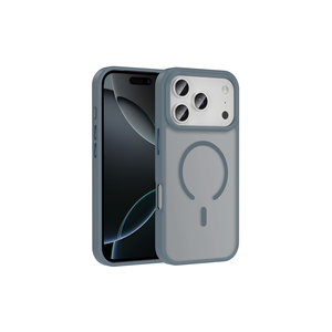 Coque de protection magnétique en silicone gris mat style Ins compatible MagSafe pour iPhone 17 Pro Max et 14 Plus - Product Image 1