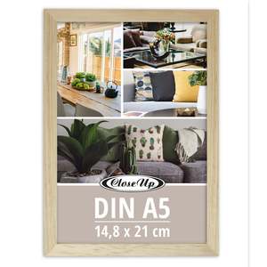Set of 2 Natural Wood Finish <b>Poster</b> <b>Frames</b> 14.8 X 21 cm (DIN A5) Simple Classical Style for DIY Projects - Product Image 2