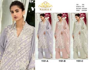 Costume pakistanais élégant en tissu georgette renard avec broderie et détails Zarkan Parfait pour les femmes pour les fêtes de mariage - Product Image 6