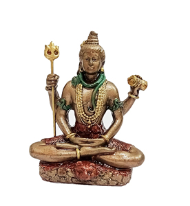 Handmade Resin <b>Shiva</b> Statue Padmasana Pose <b>Art</b> Deco Design Hindu God Sculpture Metal Handicraft for Home Office Temple - Product Image 1
